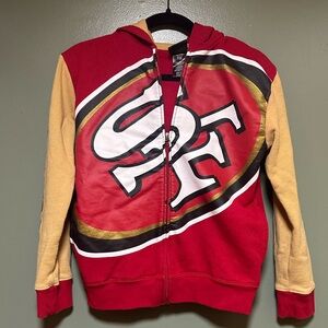 NFL Team Apparel Youth M Red and Gold SF 49ers Zip Hoodie Jacket
